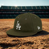 Los Angeles Dodgers New Olive Wool Retro Crown 59FIFTY Fitted Hat Sz. 7 1/8