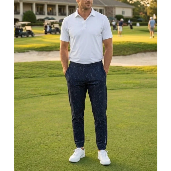 Peter Millar Crown Sport Active Atlas Performance Jogger Pants L Navy Marble NWT