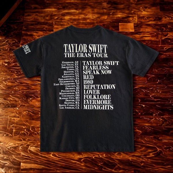 Taylor Swift Eras Tour T-Shirt Sz. L Black Official Merch Album Graphic NWOT