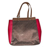 Tommy Hilfiger Antonella II Tote Chestnut Red Monogram Jacquard Womens EUC