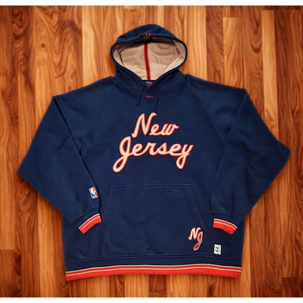 New Jersey Nets Hoodie XL Center Swoosh Y2K NBA Vintage Nike