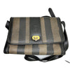 Fendi Purse PEQUIN BAG Striped Leather Gold Modern Pockets Organizer VNTG
