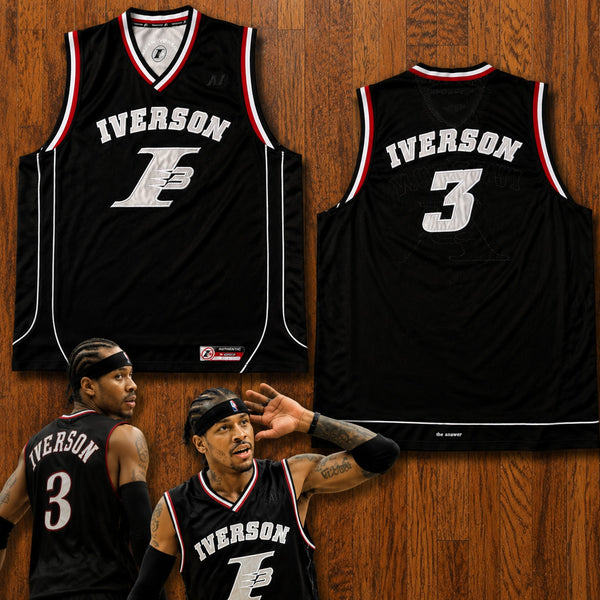 Allen Iverson AI I3 The Answer Reebok Jersey Mens Large Black Vintage Y2K Rare