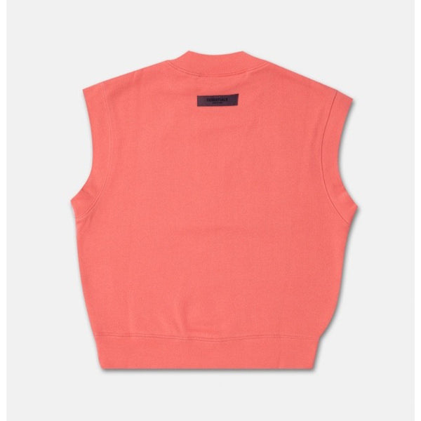 Fear of God Essentials Sweatshirt Vest Adult Size 12 Pink Coral Mock Neck Fleece