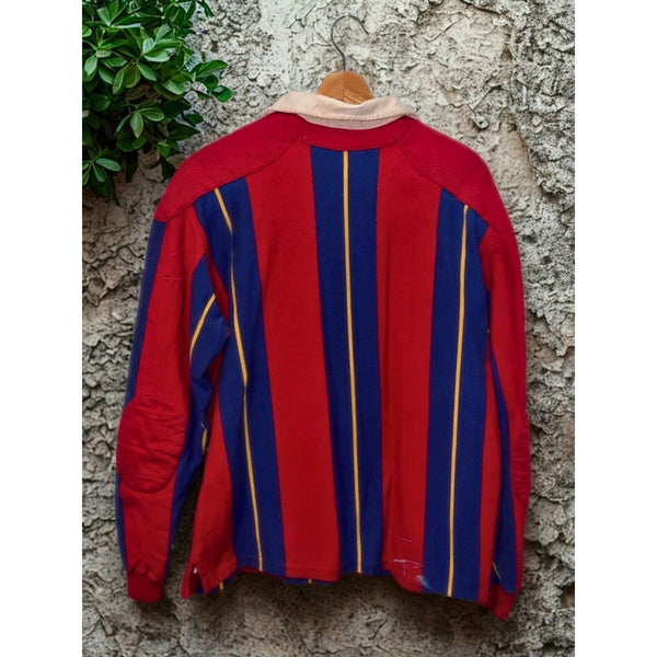 Polo Ralph Lauren Rugby Shirt Mens XL Colorblock Elbow Shoulder Patches USA VTG