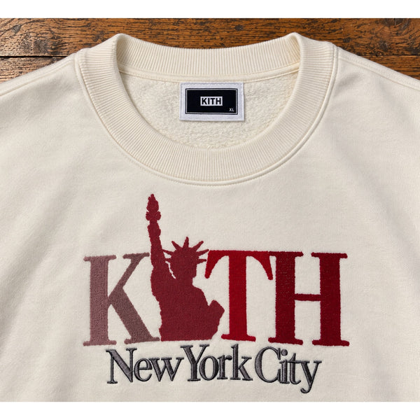 Kith NYC Liberty Color Crewneck Sweatshirt Men's XL Cream 2025 Exclusive NWOT