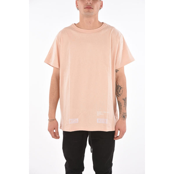 Off-White c/o Virgil Abloh x Kith 2017 Pink Main Label Tee Shirt Sz. M Authentic