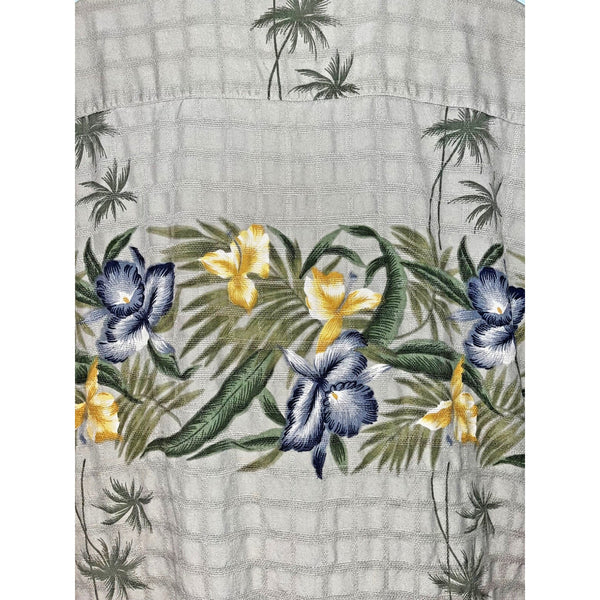Tommy Bahama Vintage Tag 100% Silk Button Shirt Men's Sz. L Floral Short Sleeve