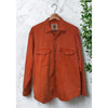 Banana Republic Adventure Outfitters Shirt M Orange Pearl Snap Safari 80s VTG
