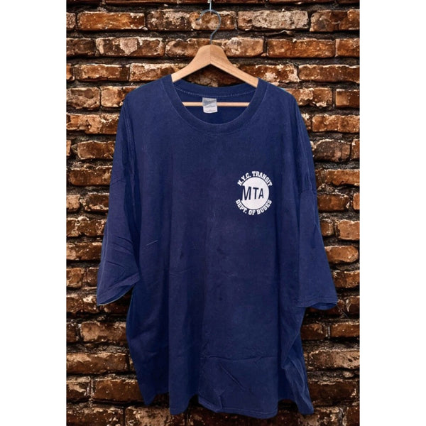 New York City NYC MTA Dept of Buses Graphic T-Shirt Navy 5XL Vintage 1990s