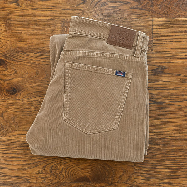 Faherty Stretch Corduroy 5-Pocket Pant Men's 38x32 Raw Umber Organic Cotton
