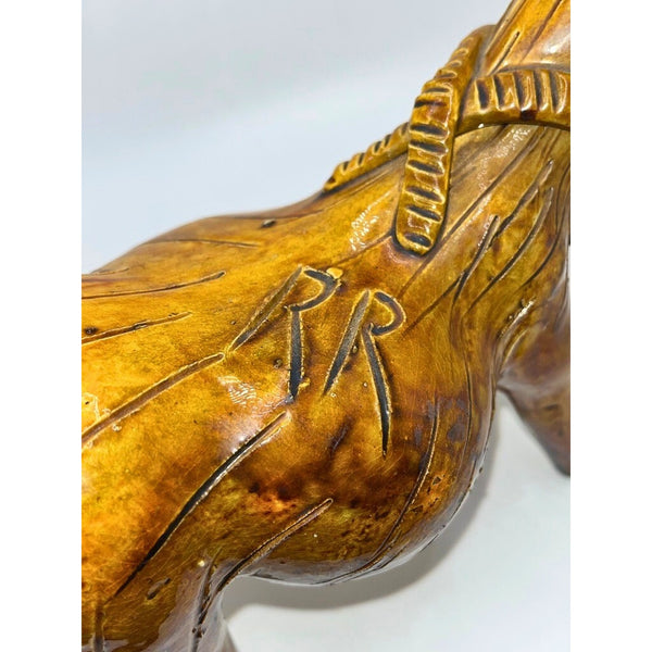Rosa Ramalho Portugal Folk Art Pregnant Goat Ceramic Sculpture Signed Vintage