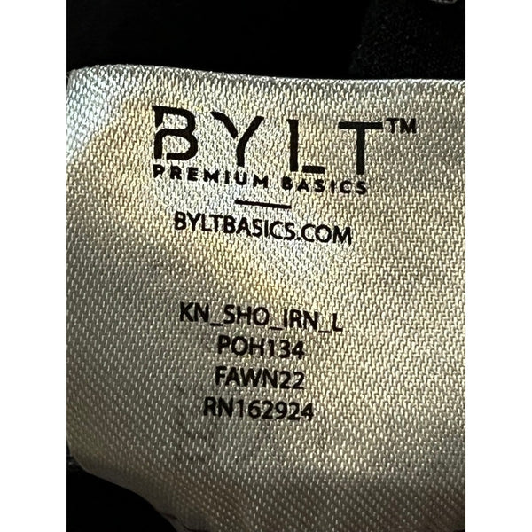 BYLT Kinetic Shorts L Gray Iron Performance Chino 32x9 Zip Pocket NWOT
