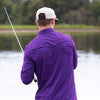 Poncho Outdoors Billy Bob Western Snap Shirt Purple Pearl Snaps Men's L EUC