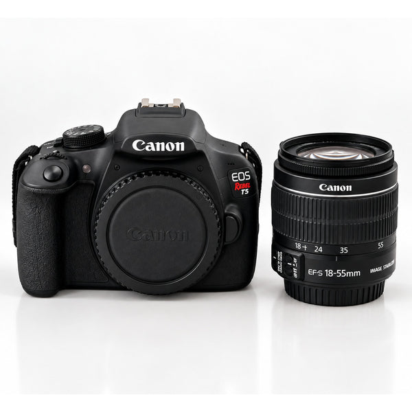 Canon EOS Rebel T5 DSLR Camera 18MP w/18-55mm Lens Box 64GB Tested