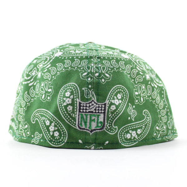 Philadelphia Eagles 75 Years New Era 59FIFTY Paisley Green Fitted Hat Sz 7 1/2
