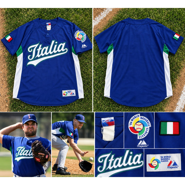 Italy Italia 2006 World Baseball Classic Majestic Jersey 2XL USA Made Vintage