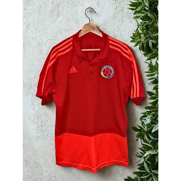 Colombia Authentic adidas 2017 Football Soccer Polo Jersey XL Climalite EUC