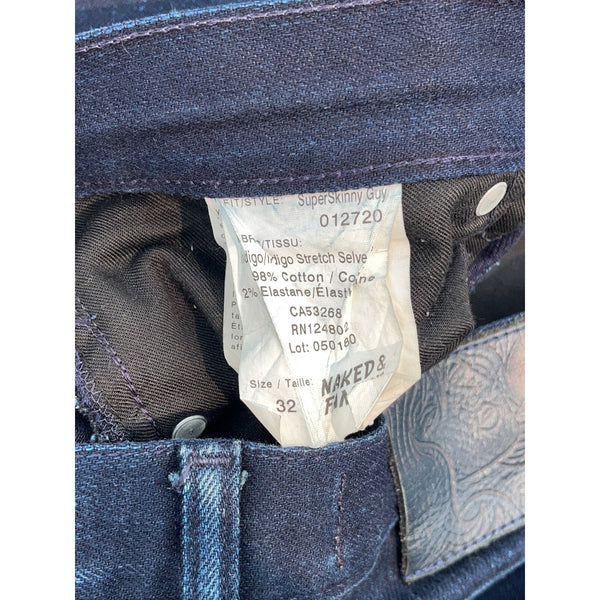 Naked & Famous Super Skinny Guy Indigo Stretch Japanese Selvedge Jeans Sz. 32x30