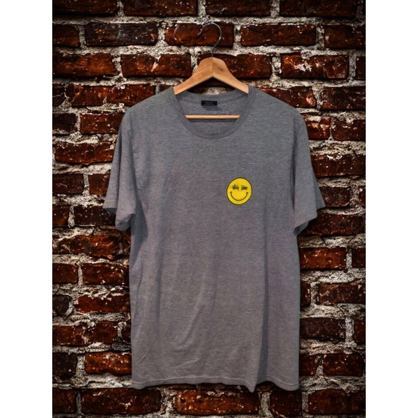 Stussy x Patta Smiley Tee Gray Yellow Logo Collab Graphic T-Shirt Men’s M Rare