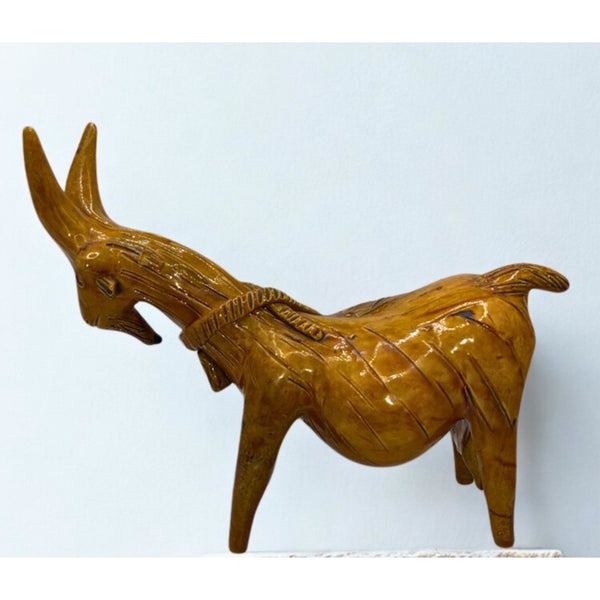 Rosa Ramalho Portugal Folk Art Pregnant Goat Ceramic Sculpture Signed Vintage