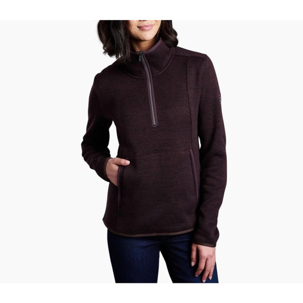 Kuhl Ascendyr 1/4 Zip Fleece Womens M Ganache Pullover Hiking Top MSRP $110