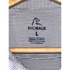 Rhoback Polo Shirt Mens Large Gray Striped Performance Golf Short Sleeve