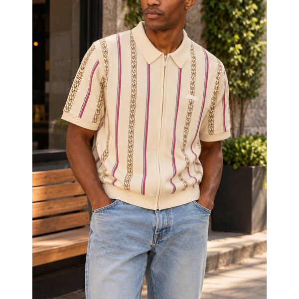 Ice Cream BBC Chain SS Polo Sweater Men's M NWT Jacquard Knit Running Dog $185