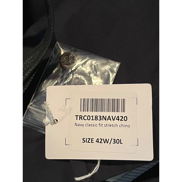 Charles Tyrwhitt Classic Fit Stretch Chino Pants Navy 42W 30L NWT TRC0183NAV420