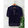 Todd Snyder Italian Cotton Silk Riviera Sweater Polo Navy Men's S Knit Shirt