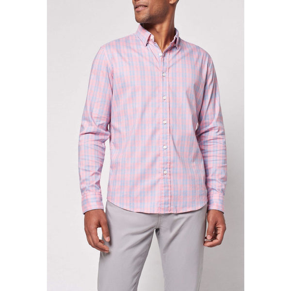 Faherty Movement Shirt 2XL Supima Stretch Summer Rose Plaid Button Up EUC