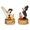 Walt Disney Productions Mickey & Minnie Wind Porcelain Musical Figurines Vintage