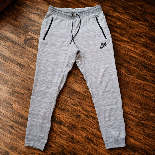 Nike Tech AV15 Joggers Men M Gray Advance Knit Sweatpants Zip Pockets