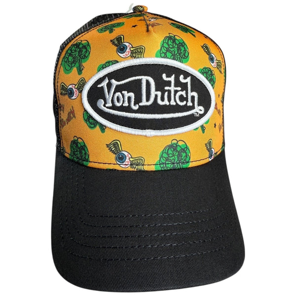 Von Dutch Flying Eyeball Green Trees Mesh Snapback Trucker Hat NWT Rare OSFA
