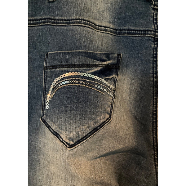 DESIGUAL Floral Embroidered Womens Graphic Skinny Jeans 30X27 18SWDD59 Y2K Vibes