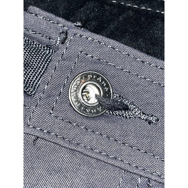 Prana Cropped Pants Womens M Gray Belted Hiking Capri Lightweight Stretch