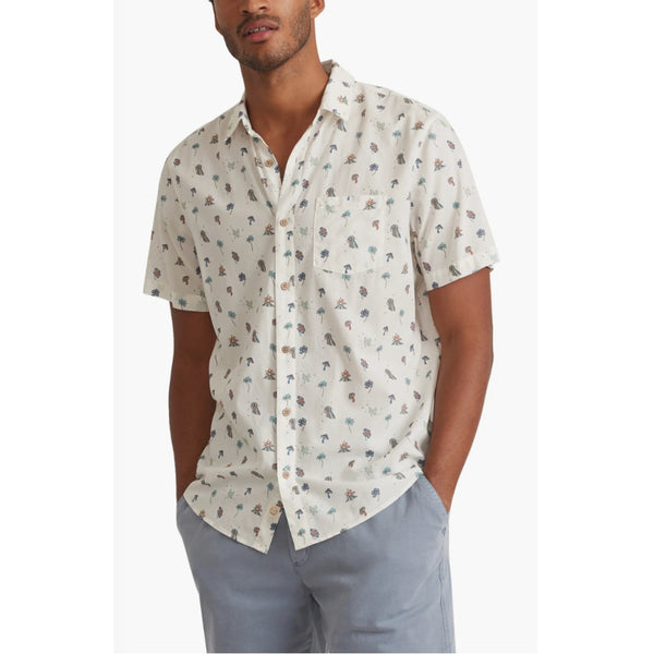 Marine Layer Island Cotton Plain Weave Shirt 2XL NWT Short Sleeve