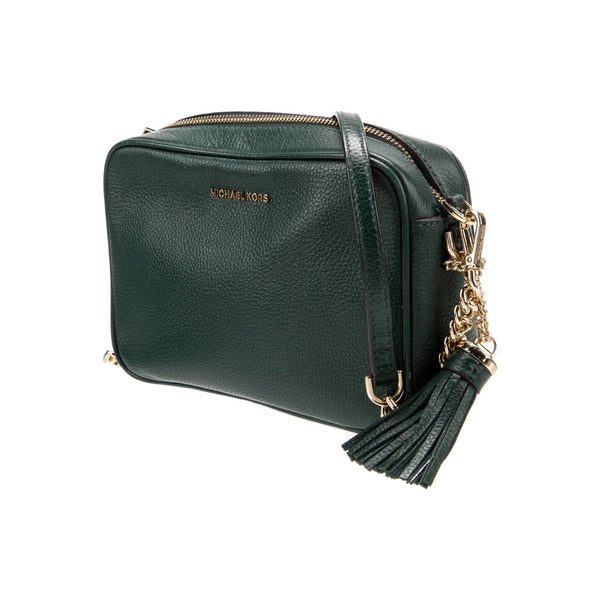 Michael Kors Ginny Leather Crossbody Bag Green EUC MSRP $248