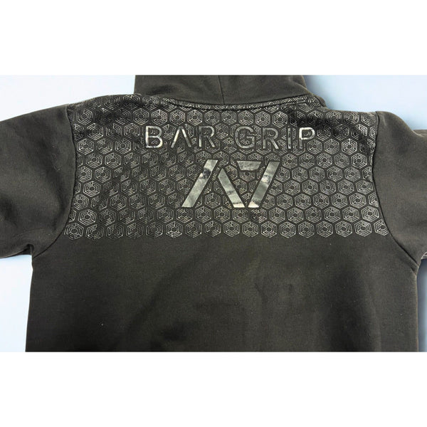 A7 Bar Grip Hoodie Men S Black Powerlifting Sweatshirt Textured Back Logo EUC
