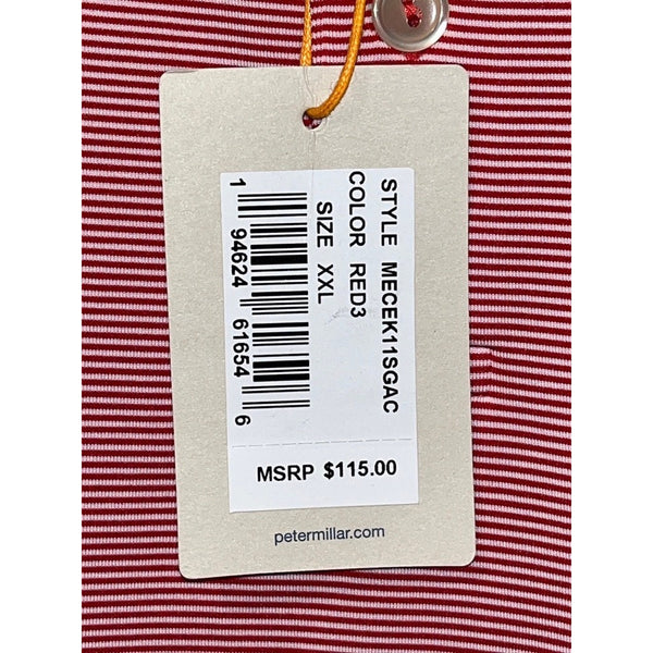Georgia Bulldogs Peter Millar UGA Polo Summer Comfort Jubilee Stripe Sz. 2XL NWT