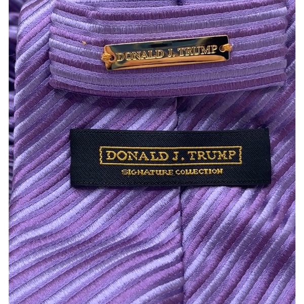 Donald J. Trump Signature Collection Silk Tie Purple Striped Crest President
