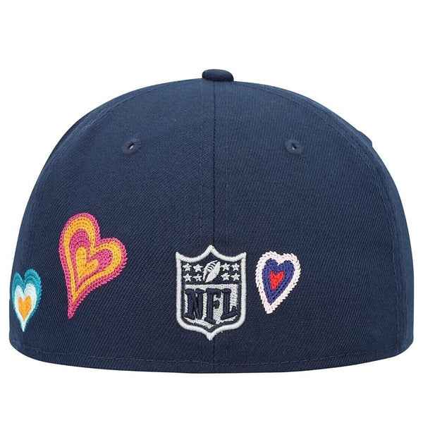 Dallas Cowboys Chain Stitch Heart New Era 59FIFTY Mens Size 7 1/2 Fitted Hat Cap