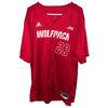 NC State Wolfpack Adidas #22 Red Button-Up Men's Baseball Jersey Sz. 2XL NWT