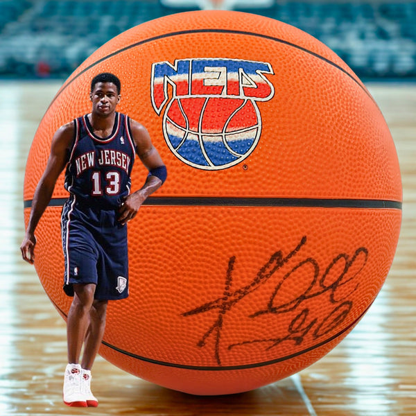 Kendall Gill Signed New Jersey Nets Basketball Autographed Vintage NBA Ball