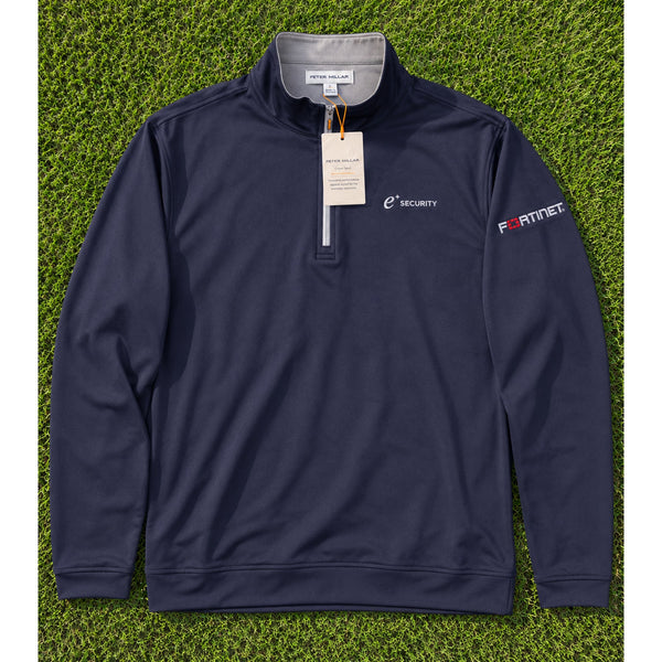 Peter Millar Crown Sport Perth 1/4 Zip Fortinet E Security Men's L NWT $135