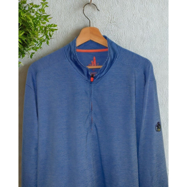 Johnnie-O Vaughn Prep-formance Striped Quarter Zip Pullover Mens XL Madison GC