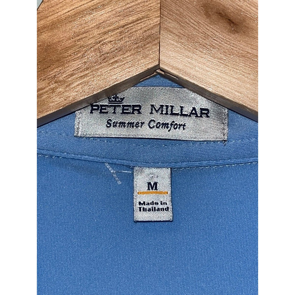 Peter Millar BodyArmor Lyte Polo Medium Blue Summer Comfort Performance Golf