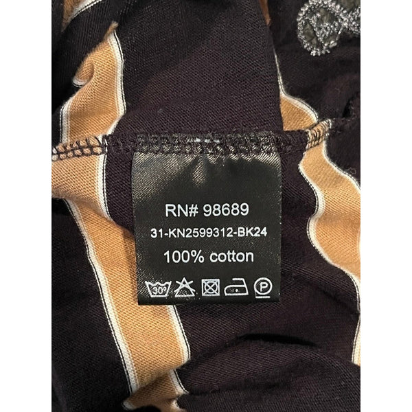 Todd Snyder Striped Boxy Tee Men's 2XL Black Brown Cotton Portugal NWOT Rare