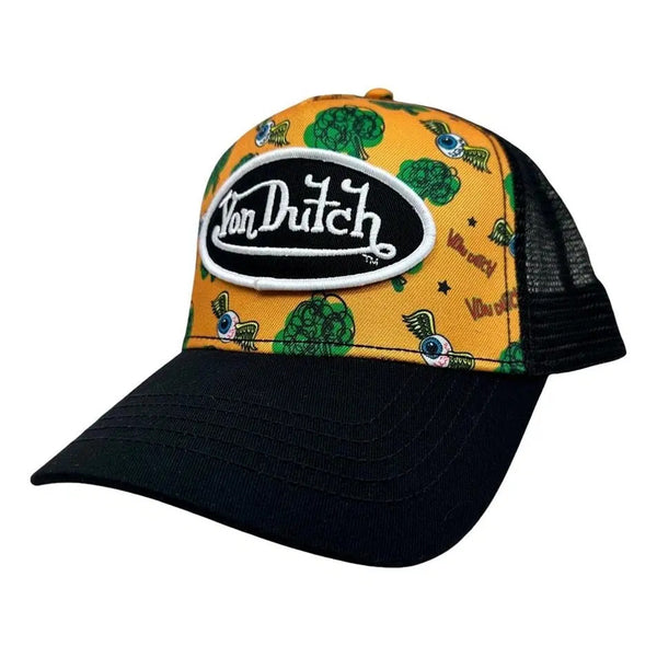 Von Dutch Flying Eyeball Green Trees Mesh Snapback Trucker Hat NWT Rare OSFA