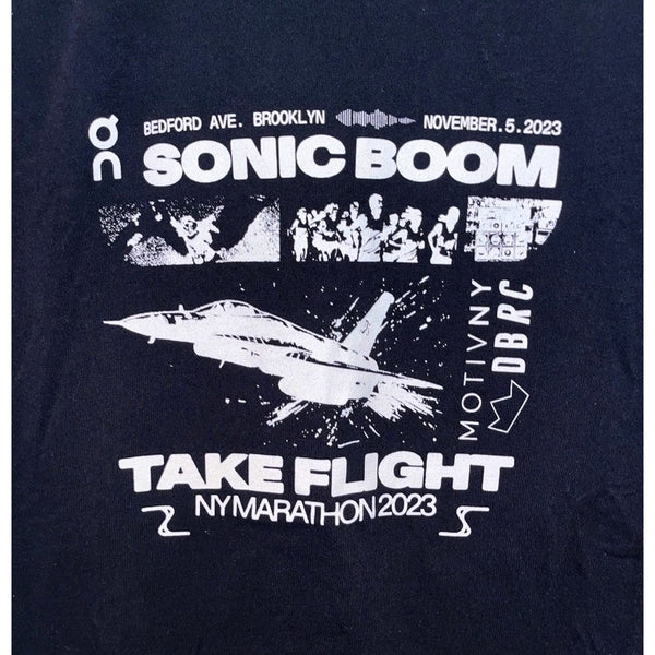 On Running Sonic Boom NY Marathon 2023 Tee Black Mens Medium On-T Shirt NWOT